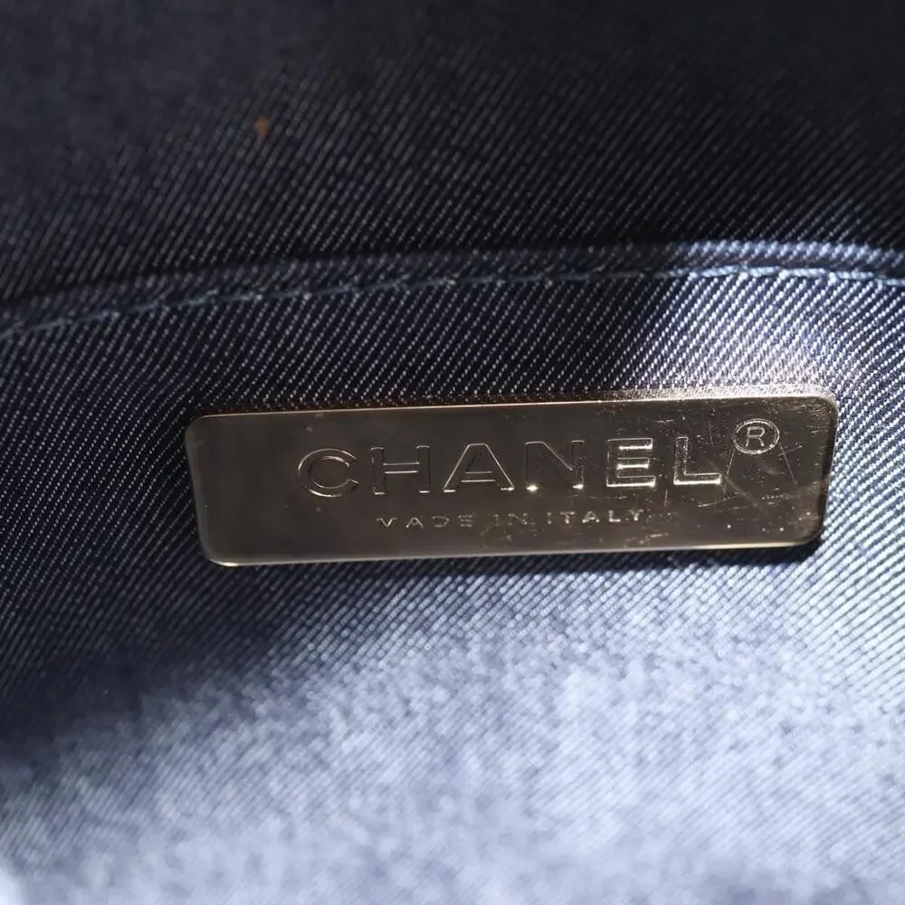 Chanel Matelasse Leather CC Logo Chain Round Rope Crossbody Bag Black